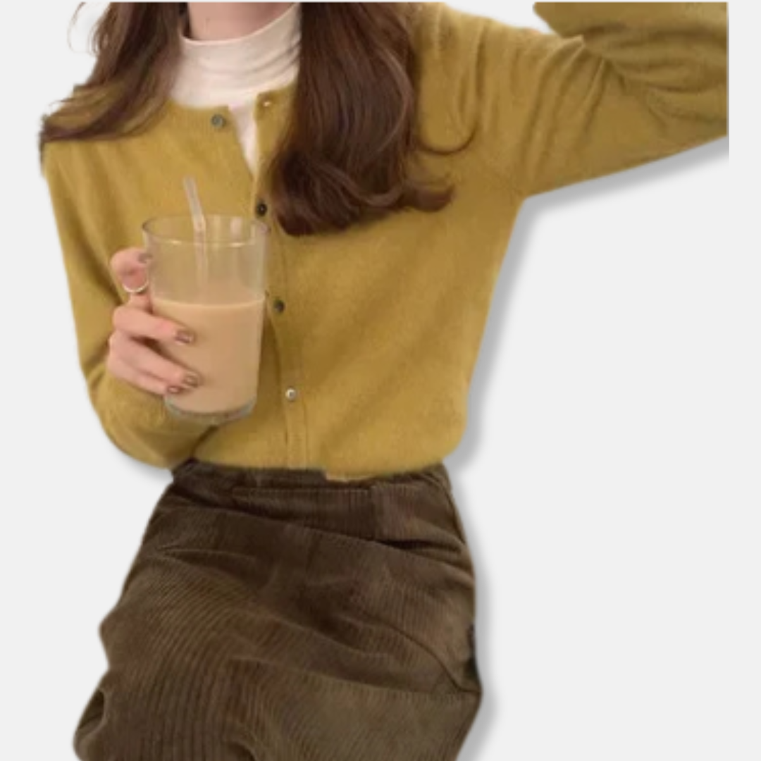 Stella Wool Cardigan | Relaxed Fit Button Front Cardigan