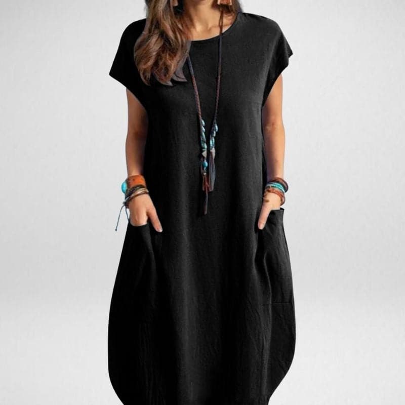 Breezy Relaxed Fit Long Dress With Pocketsnull