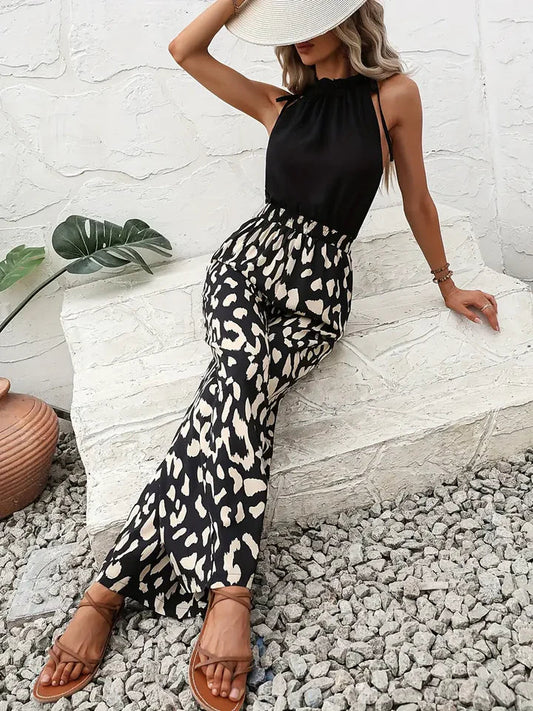 Leopard Print Wide Leg Pants