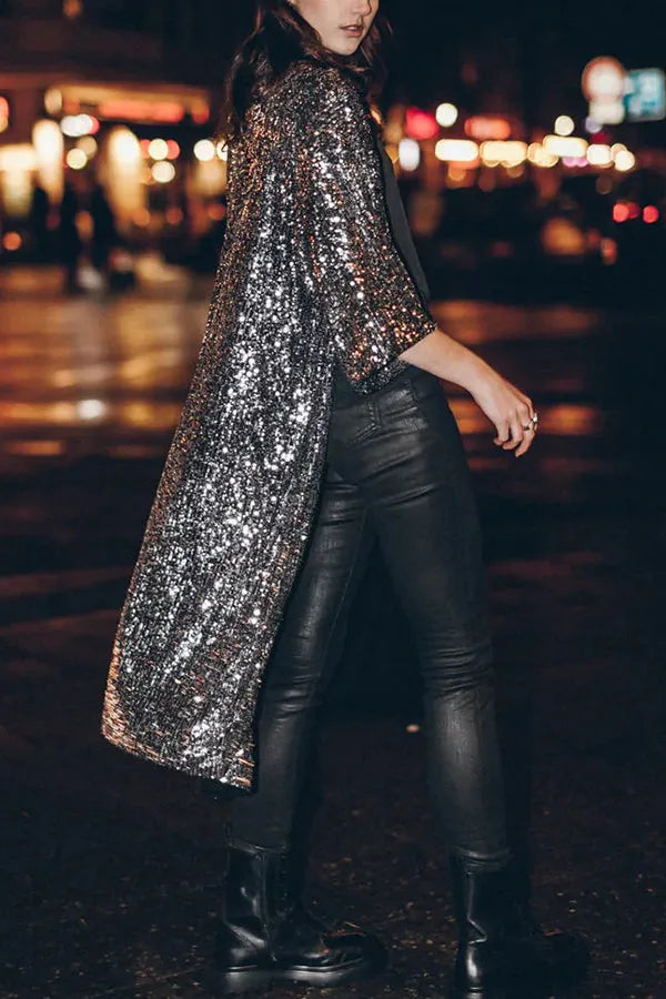 Women's loose fit cardigan jacket for casual and elegant outings