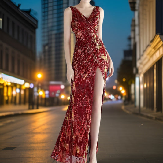 Elegant Sequin Evening Dress