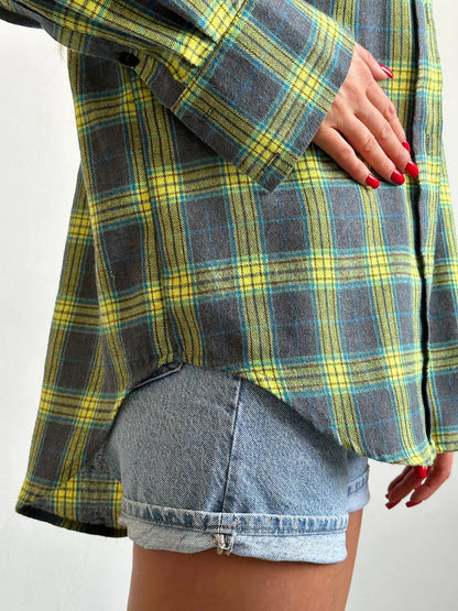 Women's elegant checked flannel shirt