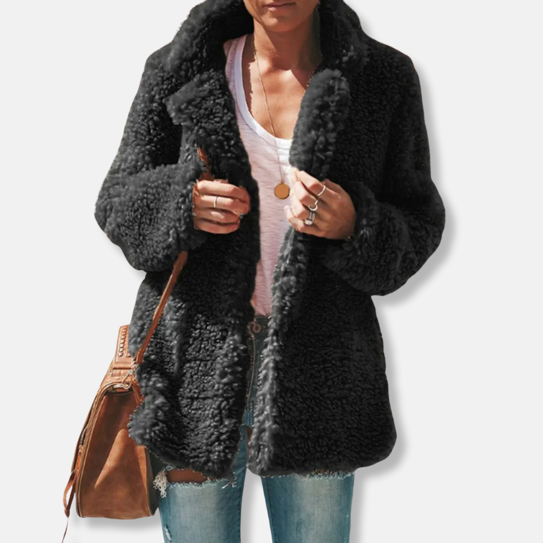 Fleece Teddy Oversized Lapel Collar Coat