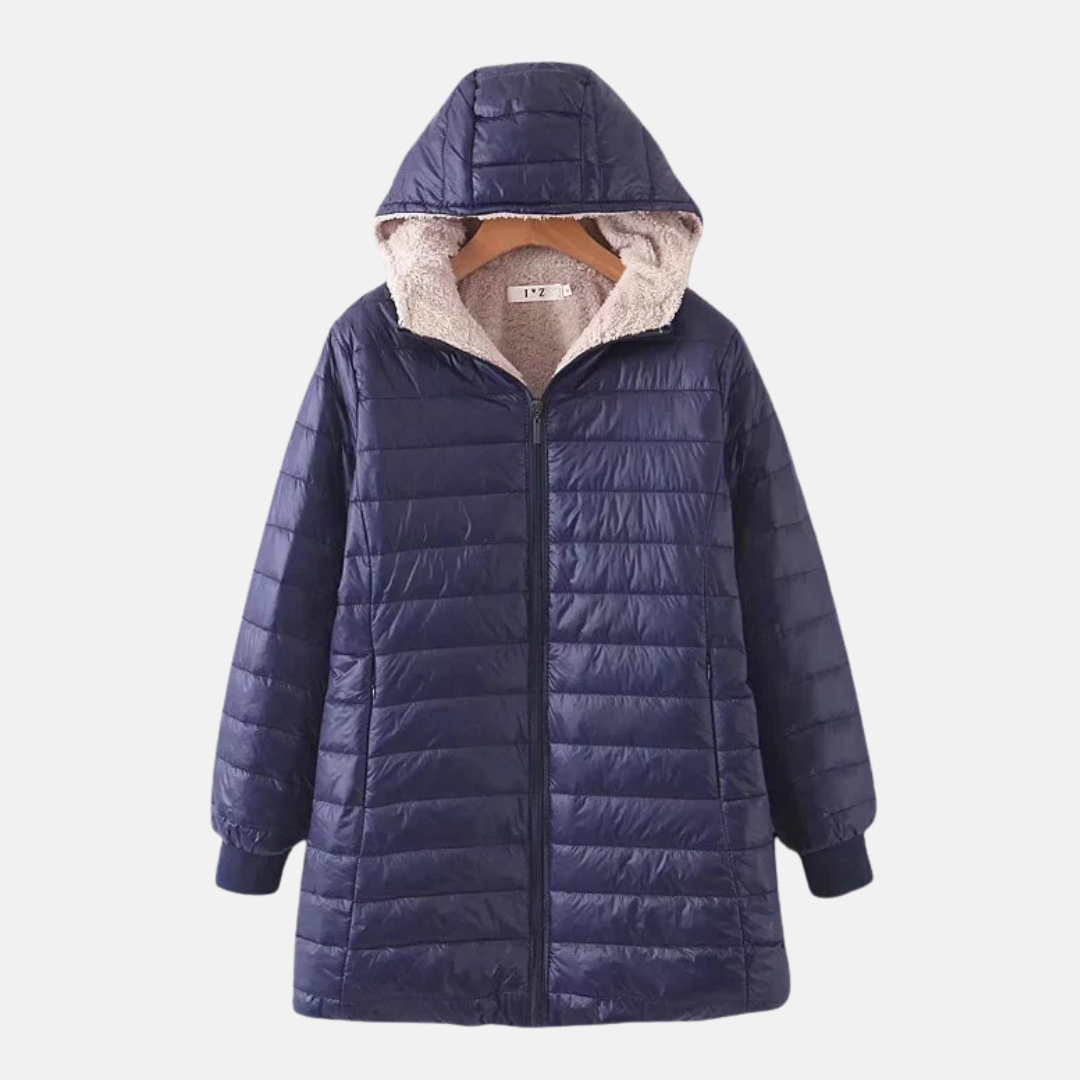 Fleece Lined Relaxed Fit Hooded Coat 