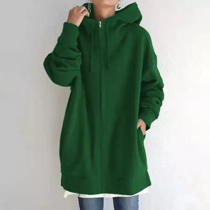 Women's long warm parka hoodie
