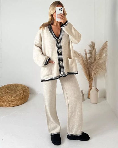 Women's casual knitted two-piece set