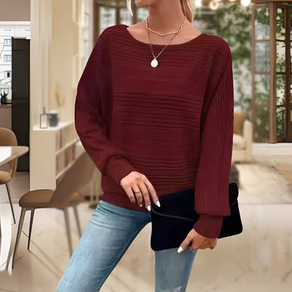 Women's cozy sweater with striped