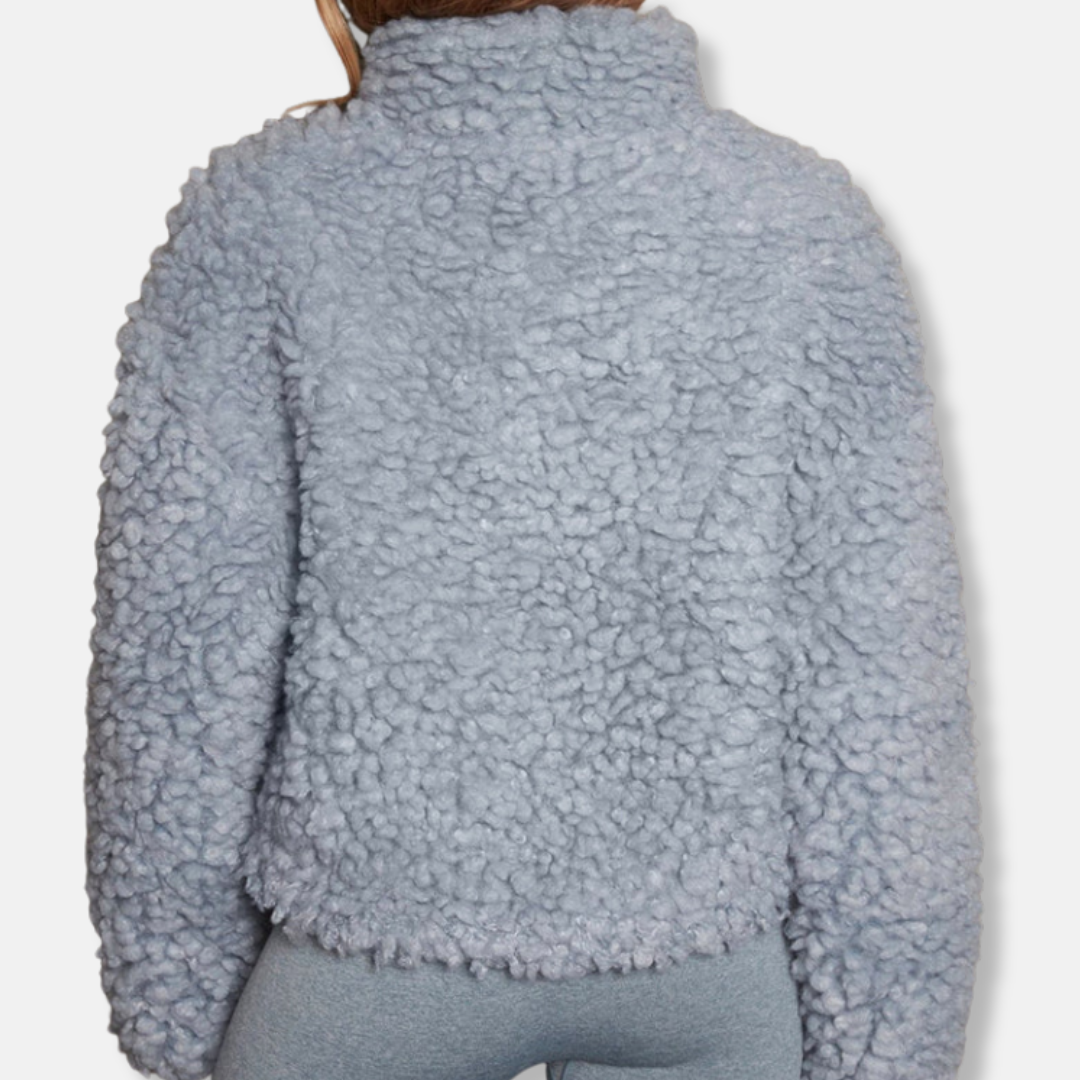 Isla Relaxed Fit Zip-Up Jacket | Stand Collar Hip-Length Jacket