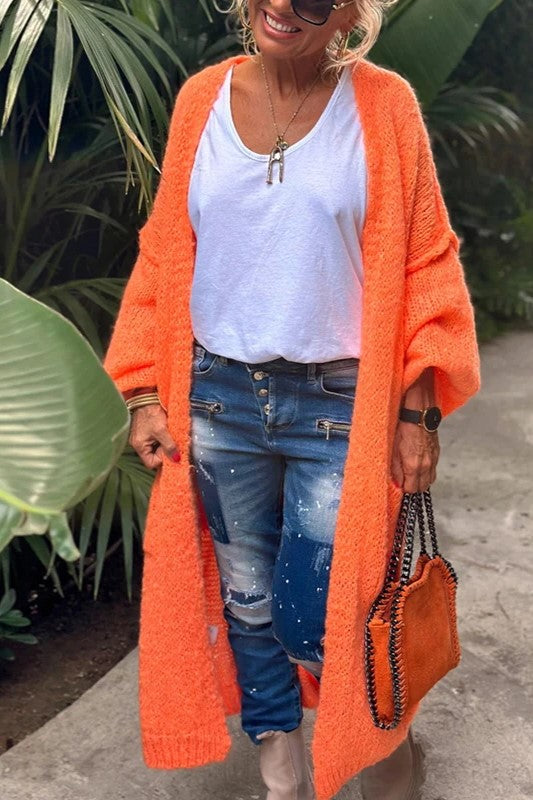 Elegant Knitted Long Sleeved Coat