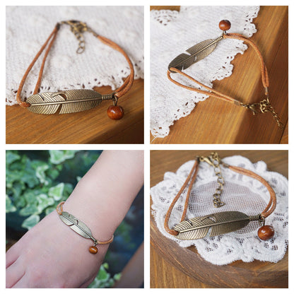 Vintage woodland charm bracelet with squirrel and nature charms