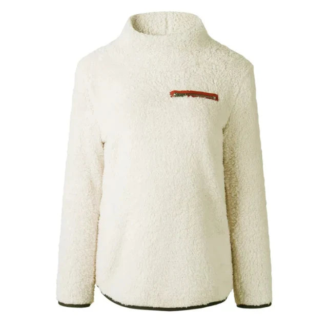 Women's high neck fleece sweater