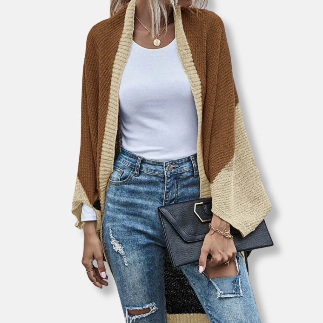 Isla Oversized Cardigan Sweater | Open Front Batwing Sleeve Sweater