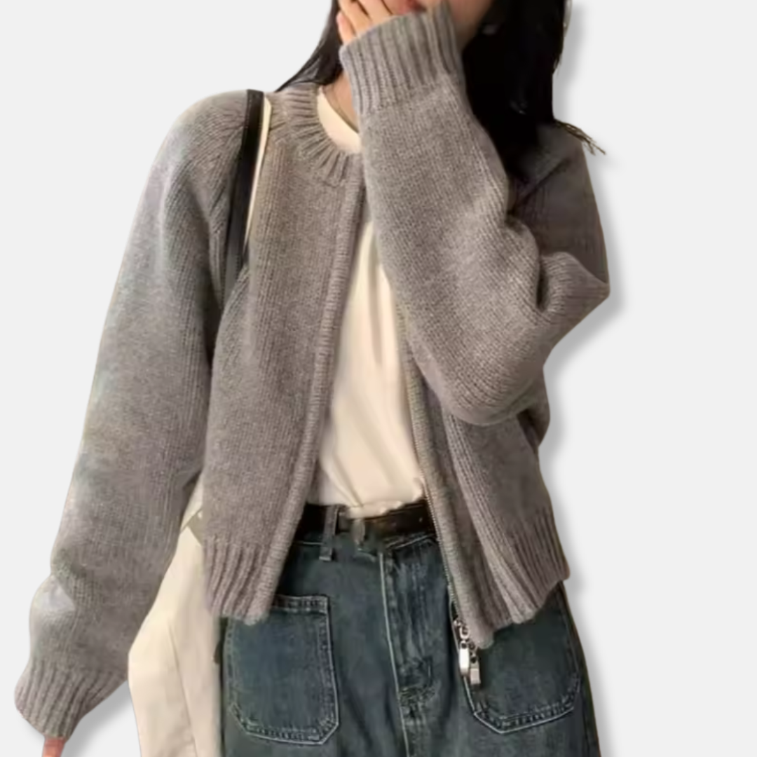 Women’s Cardigan – Wool Knit – Relaxed Fit – Long Sleeve Open Front