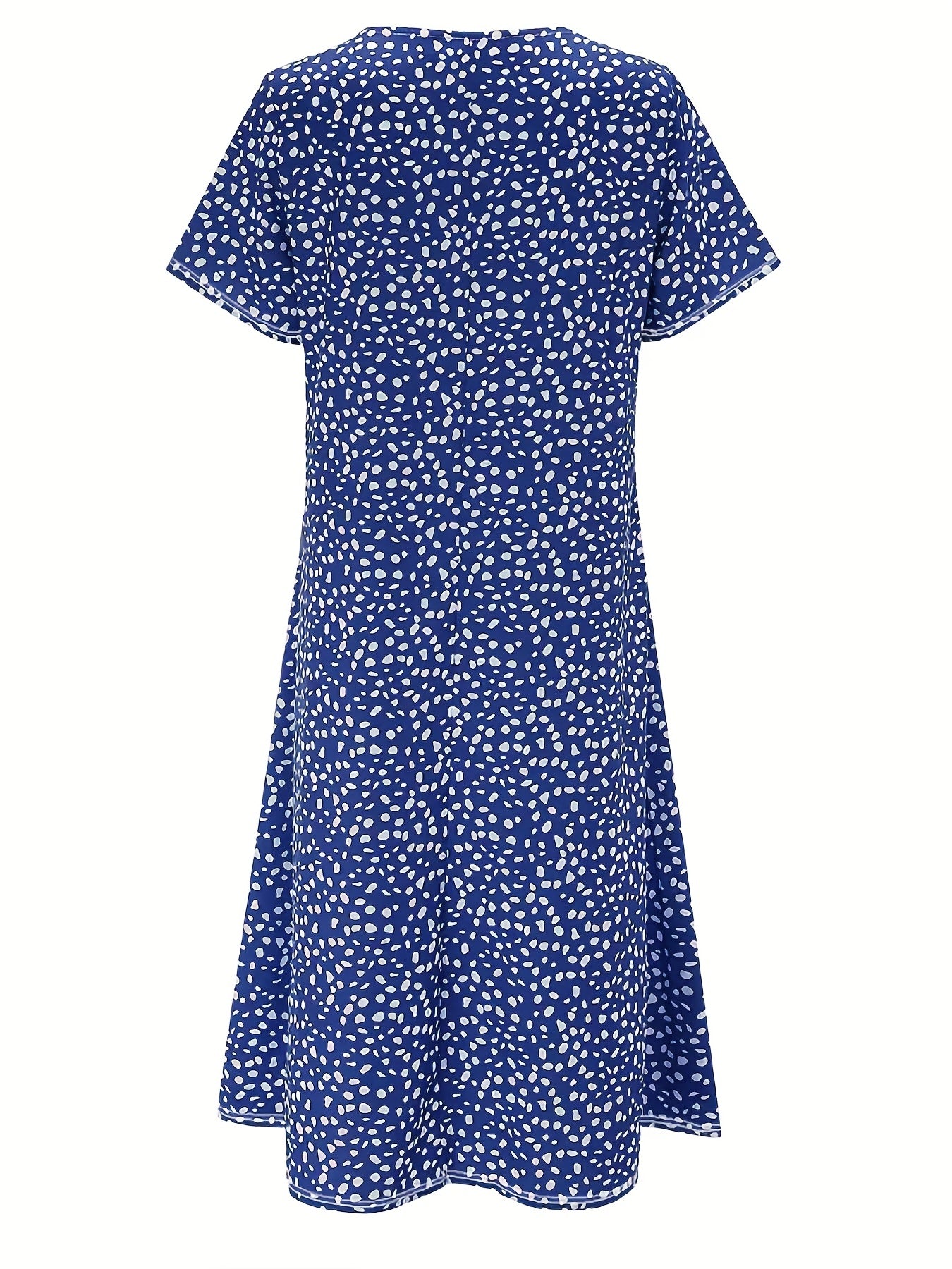 Women's Knee-Length Dress - Short Sleeve - Relaxed A-Line Fit - Lightweight Casual Wear