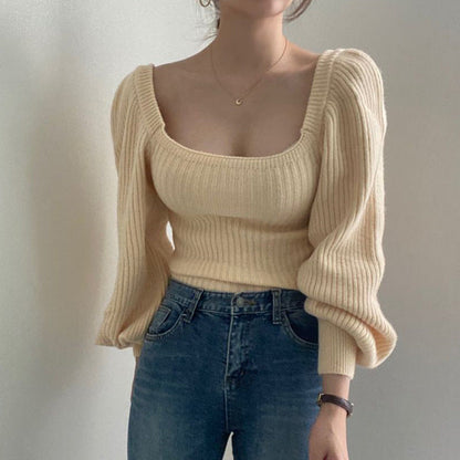 Women's puff sleeve sweater