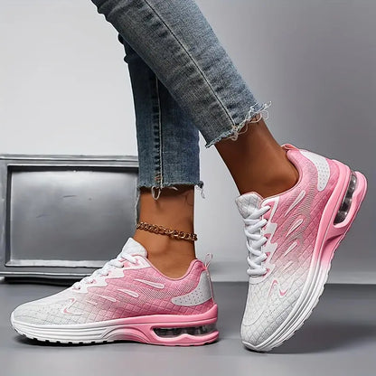 Women's Athletic Sneakers - Breathable Mesh - Cushioned Sole - Lace-Up Comfortable Fit