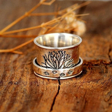 Tree of life spinner meditation ring