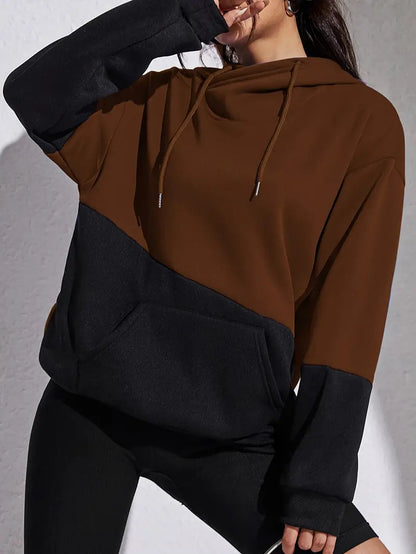 Women's color block hoodie