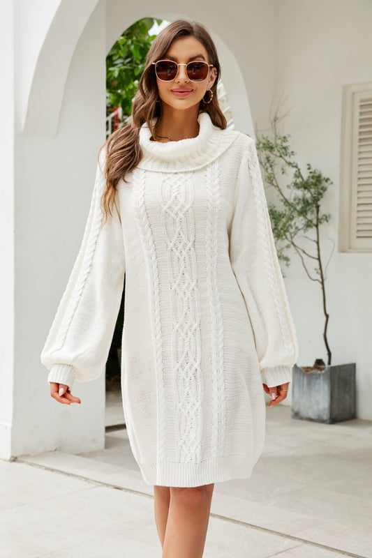Chunky Cable Knit Oversized Sweater Dress