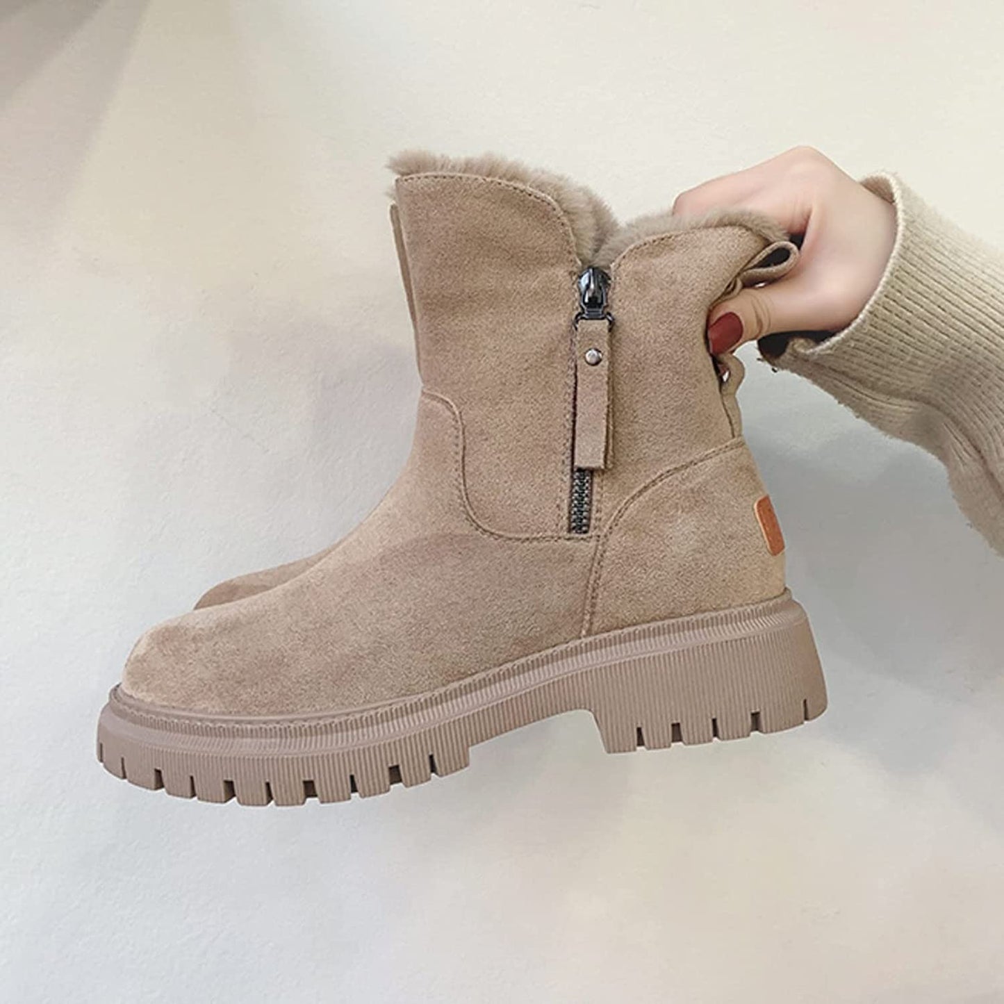 Women's snow fur-lined boots