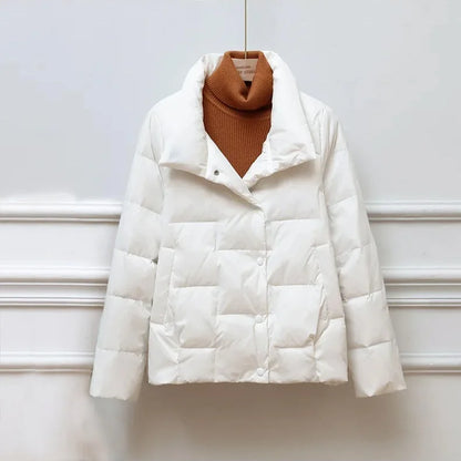 Women's padded winter jacket with lapel