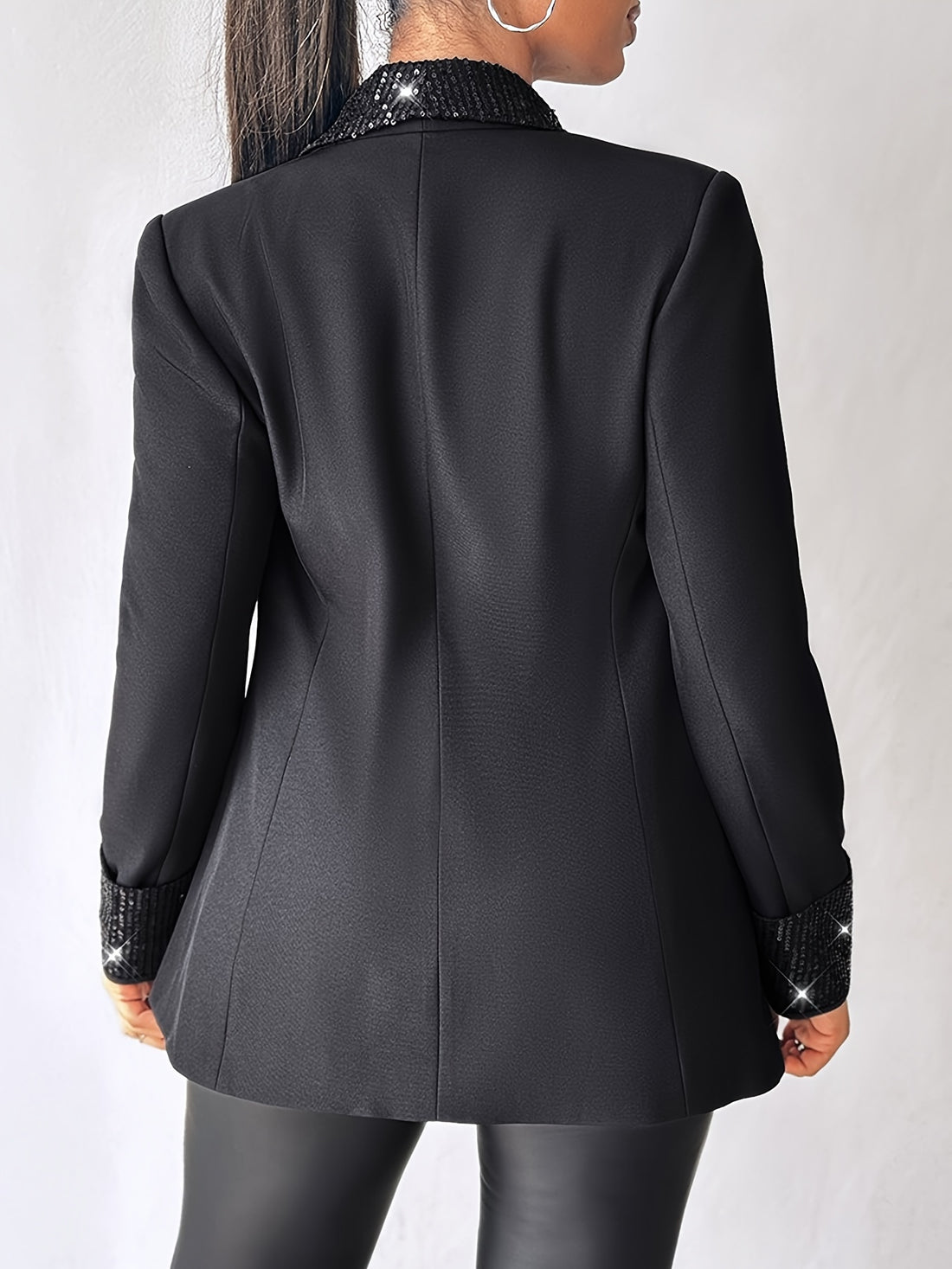 Elegant solid color small suit jacket for women