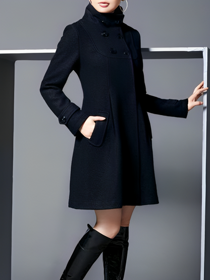 Women's mid-length hooded cloak windbreaker coat