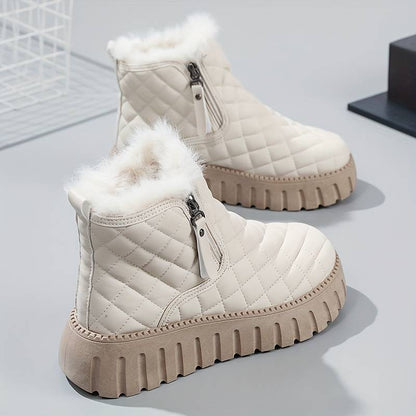 Women's quilted thick-soled warm winter boots