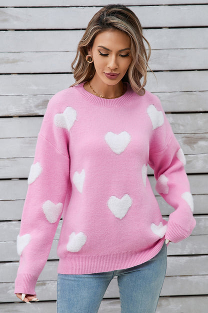 Women's angel wings heart long sleeve sweater