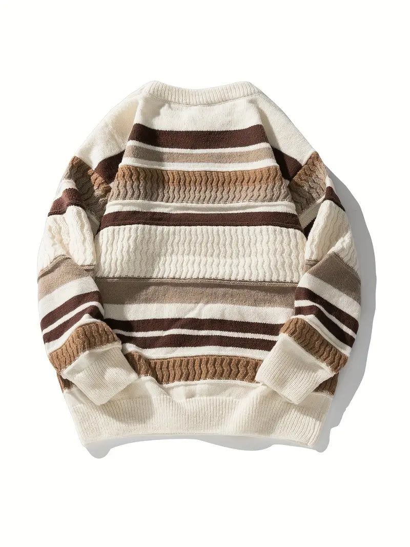 Women's striped crew neck sweater