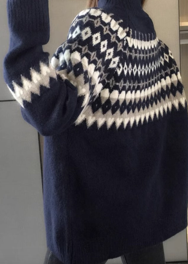 Women's blue knitted sweater