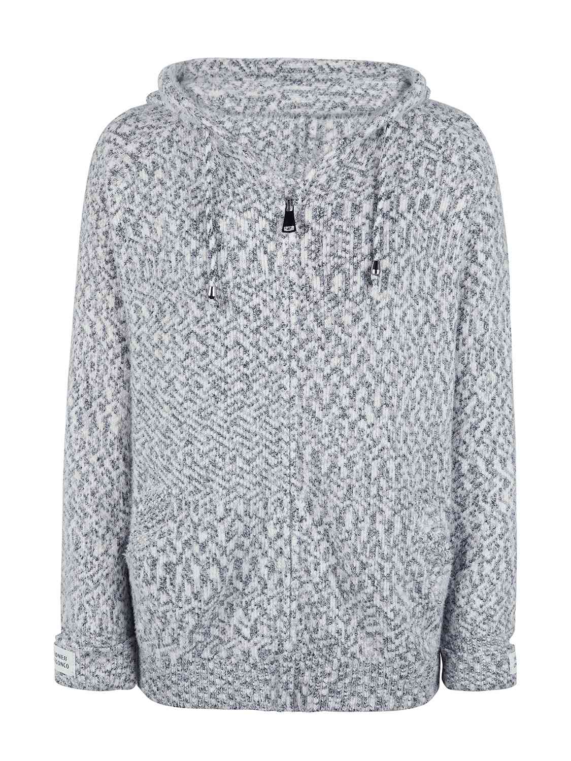 Women’s Hooded Cardigan – Knit Fabric – Relaxed Fit – Zip Closure – Long Sleeve Casual Wear