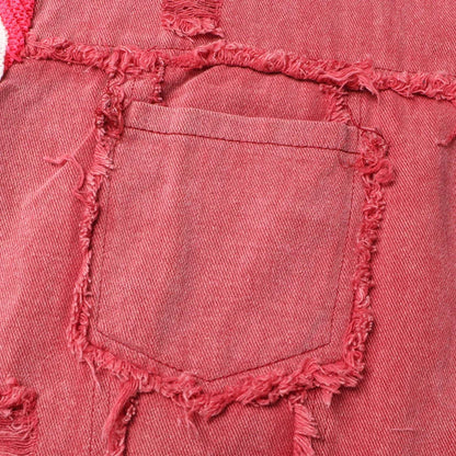 Women's stylish distressed jacket with button closure
