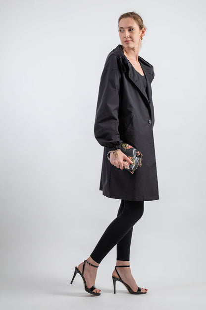 Women's plus size mid-length windbreaker jacket
