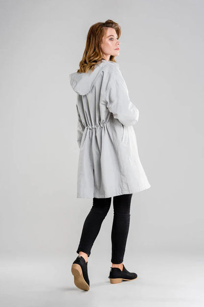 Women's mid-length loose windbreaker jacket