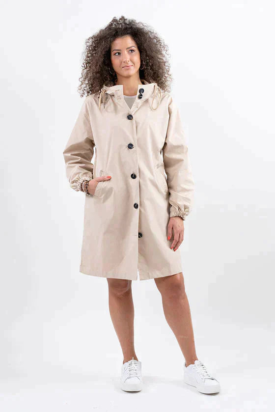 Women's plus size mid-length windbreaker jacket