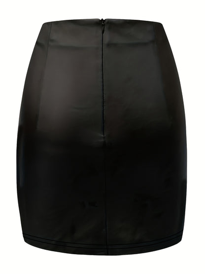 High-waist mini skirt with lace-up side slit for women