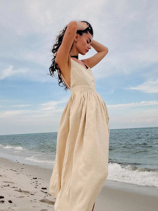 Lightweight Linen Flowy Relaxed Fit Sundress