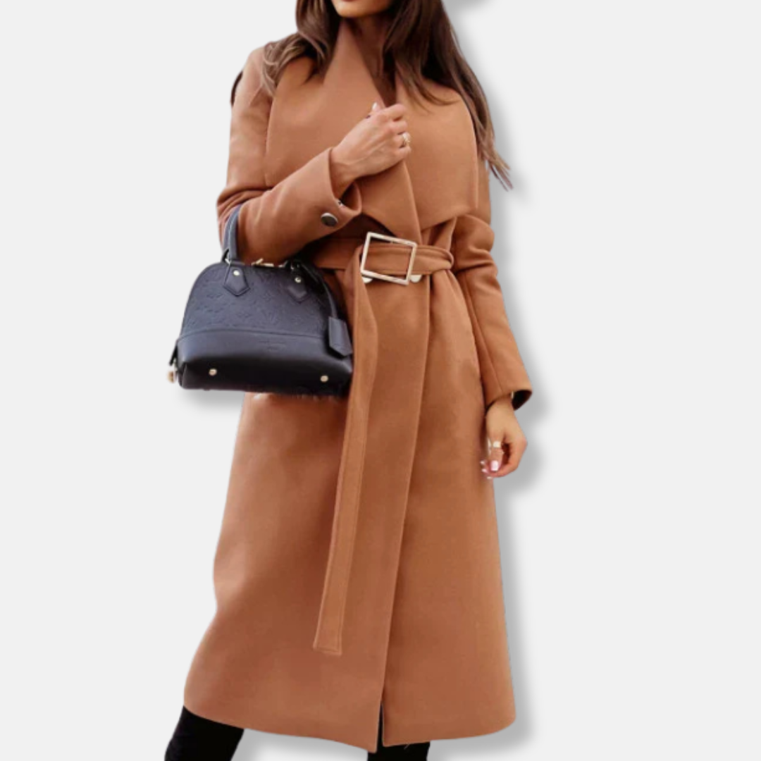 Wool Blend Tailored Relaxed Fit Longline Coat 