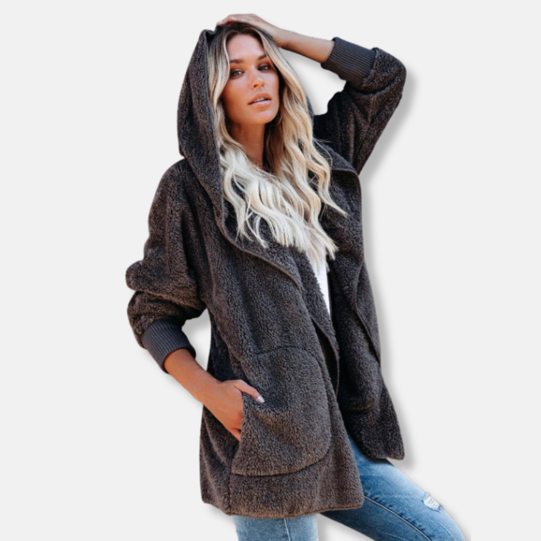 Sherpa Fleece Oversized Hooded Cardigan 