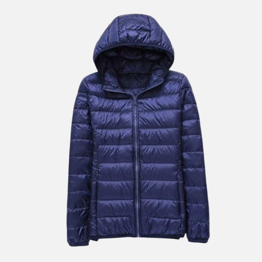 Isabella Quilted Hooded Down Jacket | Regular Fit Hip-Length Down Jacket
