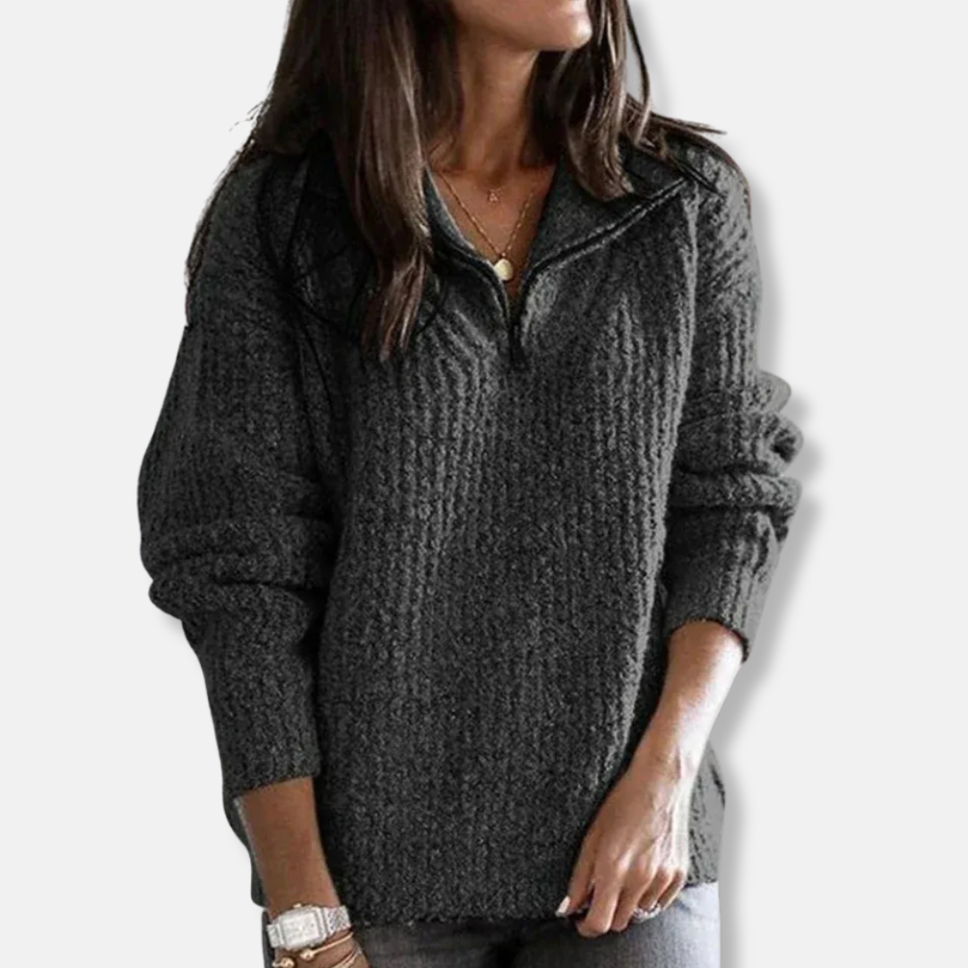 Chunky Knit Relaxed Wool Blend Sweater 