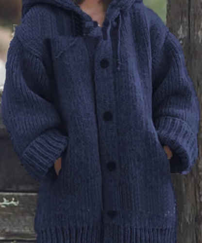 Women's hooded sweater cardigan