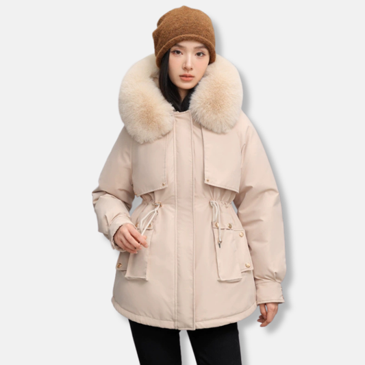 Water-Resistant Faux Fur Collar Parka Jacket 