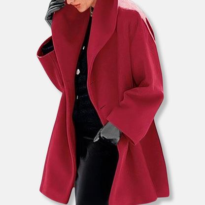 Isla Oversized Coat | Hooded Shawl Collar Midi Winter Coat