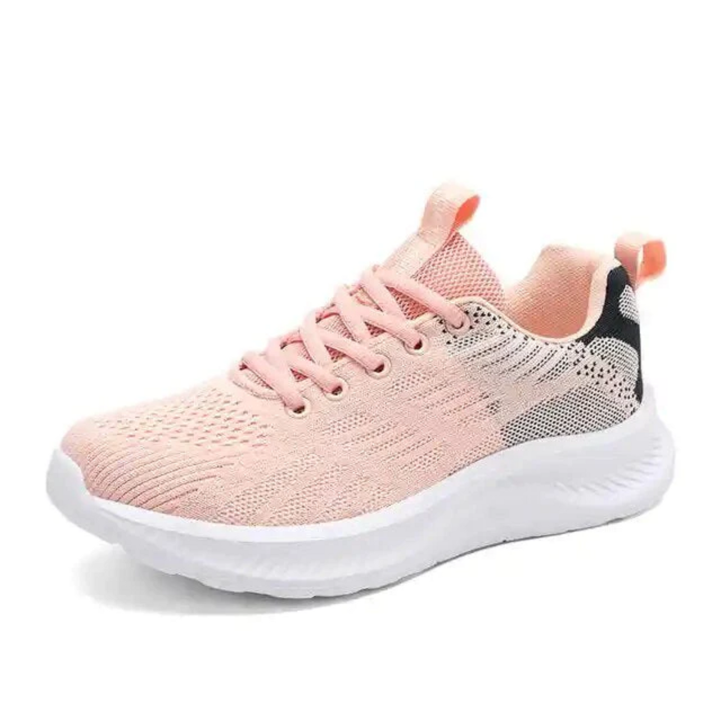 Women's Athletic Sneakers - Breathable Knitted Mesh - Lightweight Cushioned Sole
