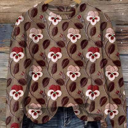Women’s floral pattern sweater warm