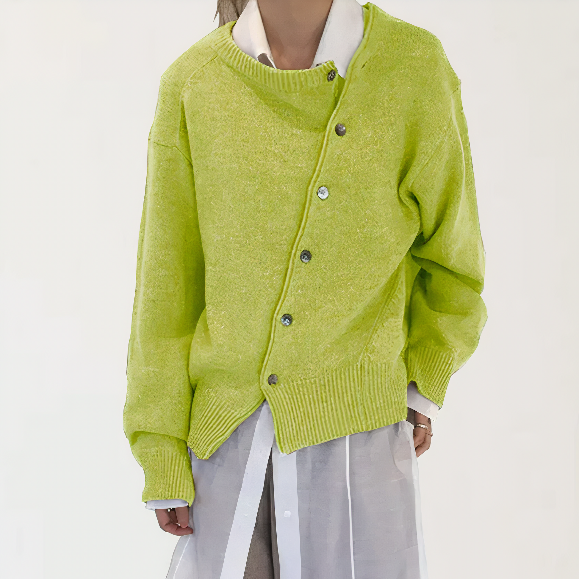 Button Detail Wrap Sweater