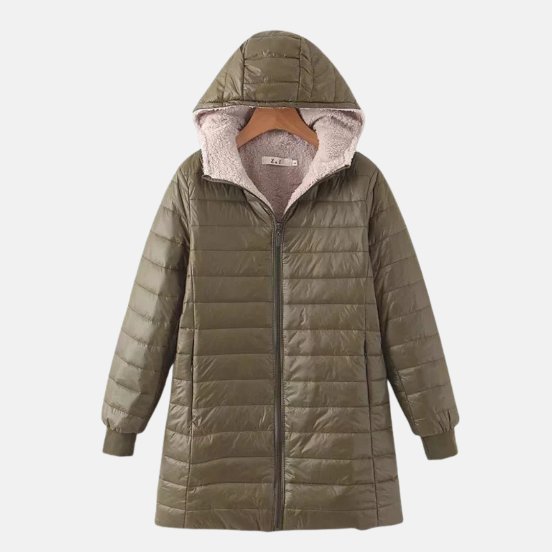 Fleece Lined Relaxed Fit Hooded Coat 