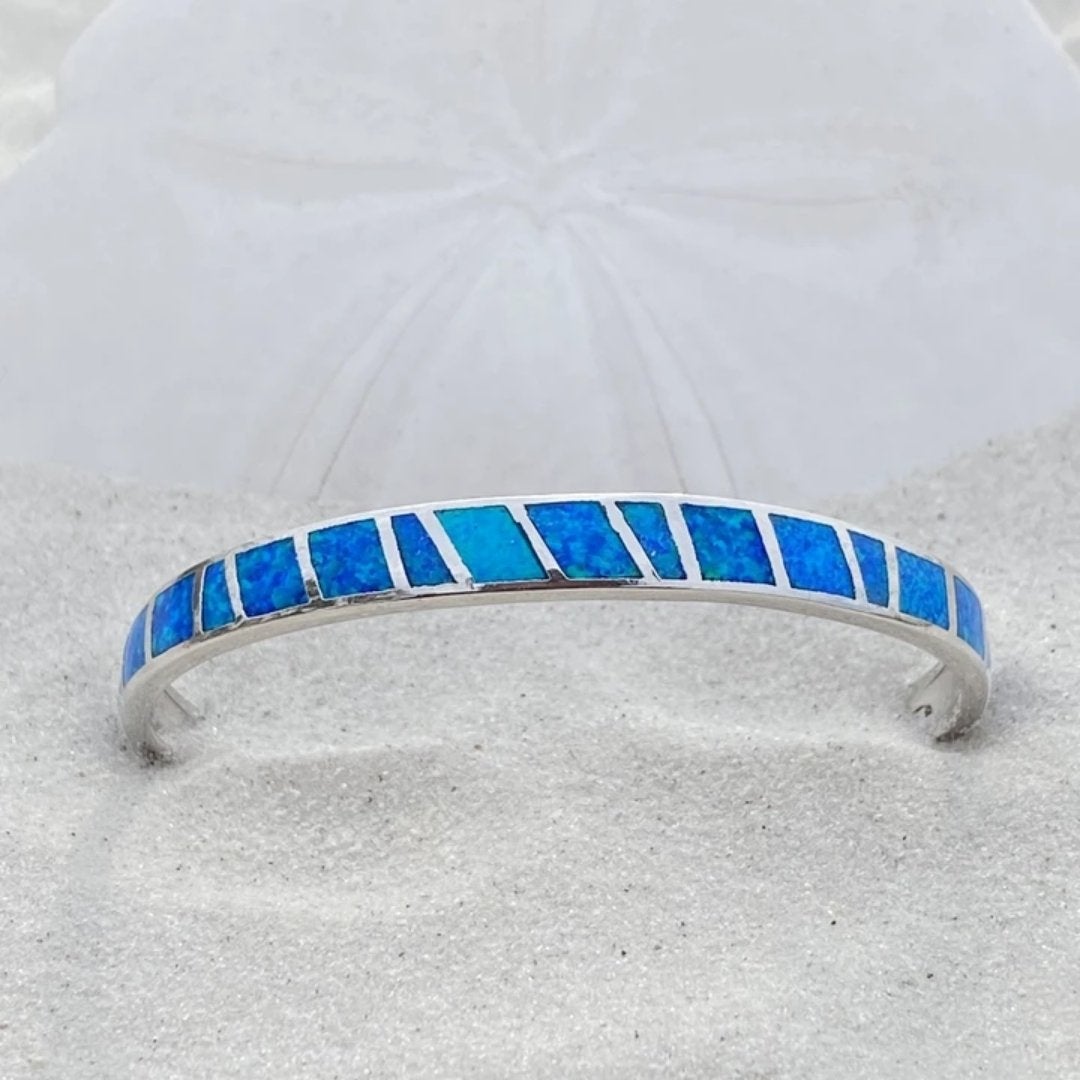 Elegant blue opal bracelet